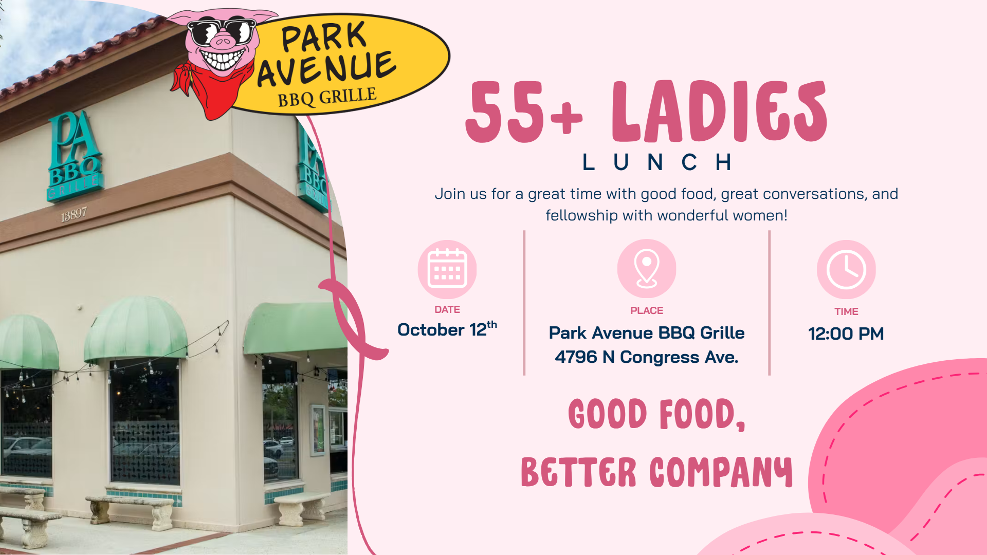 55+ Ladies Lunch at Park Avenue BBQ Grille